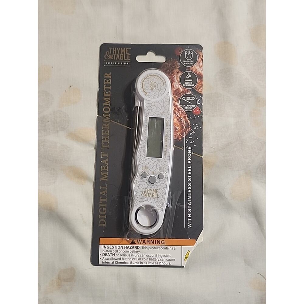 Thyme & Table Digital Meat Thermometer - DAMAGED PACKAGE - Stainless Steel